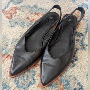 Frye Kenzie Slingback Black Leather Size 6.5 Womens